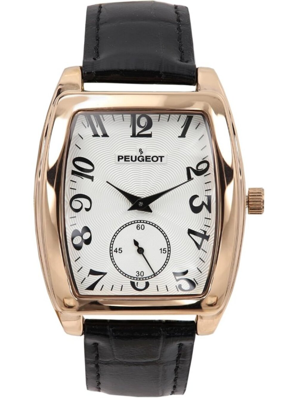 Vintage Rose Gold Cushion Watch for Men | Leather Strap, Remote Sweep, Stylish
